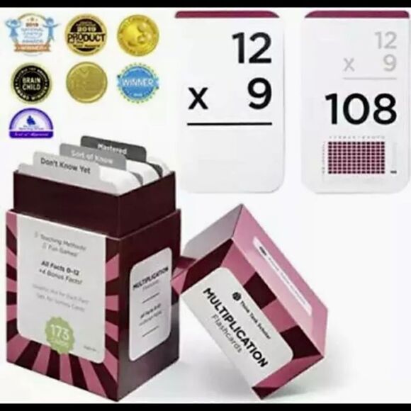 Think Tank Scholar 173 Multiplication Flash Cards | All Facts 0-12 Color Coded. - Picture 2 of 8